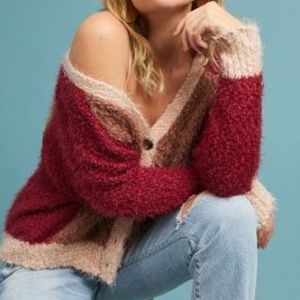 Anthropologie cozy colorblock cardigan